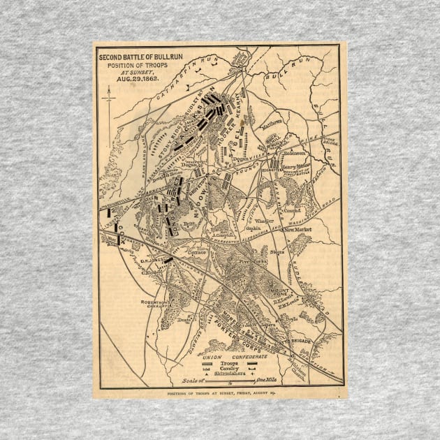 Vintage Battle of Bull Run Map (1886) by Bravuramedia